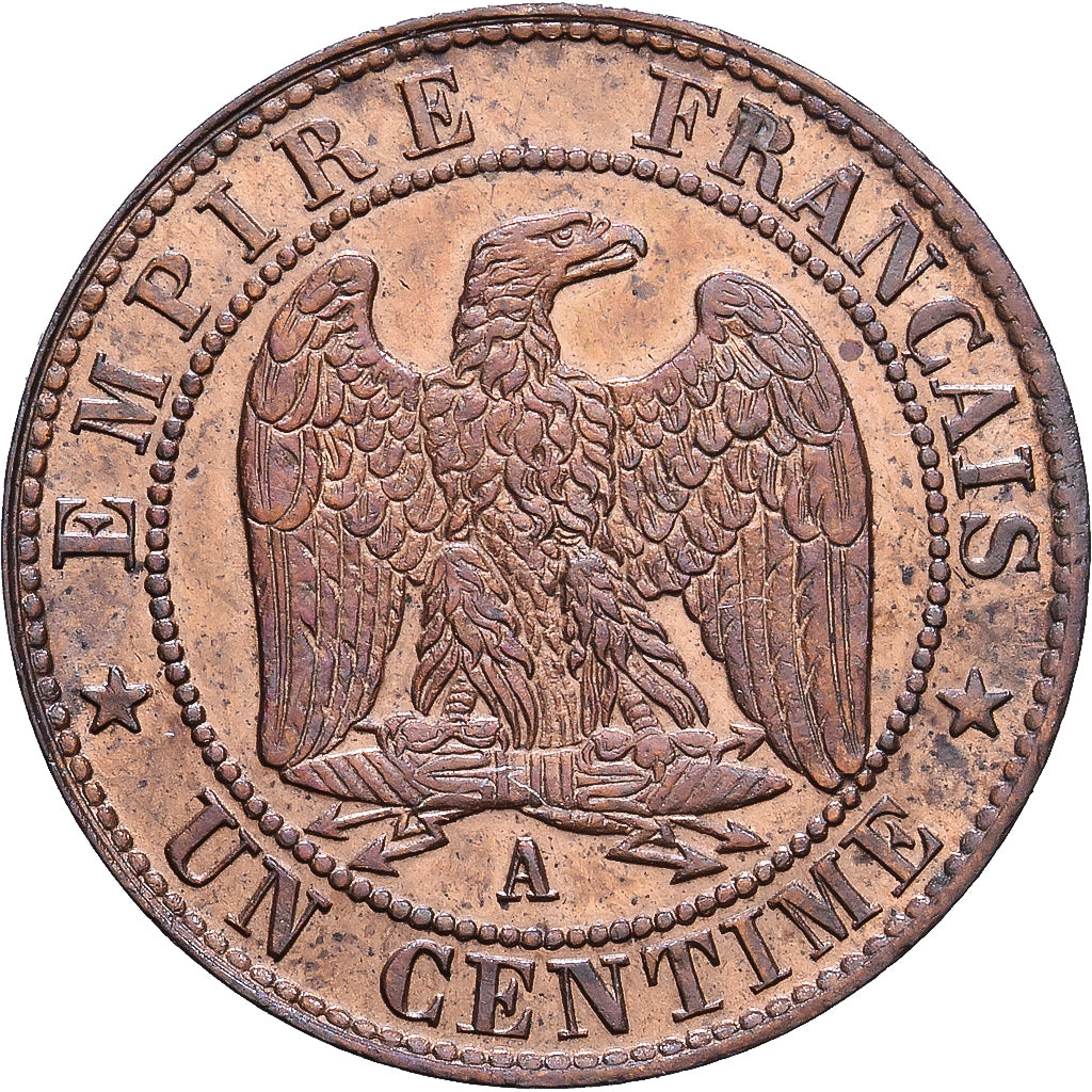 Frankreich, Napoleon III, 1 Centime, 1853, Paris, Bronze, VZ+, Gadoury:86