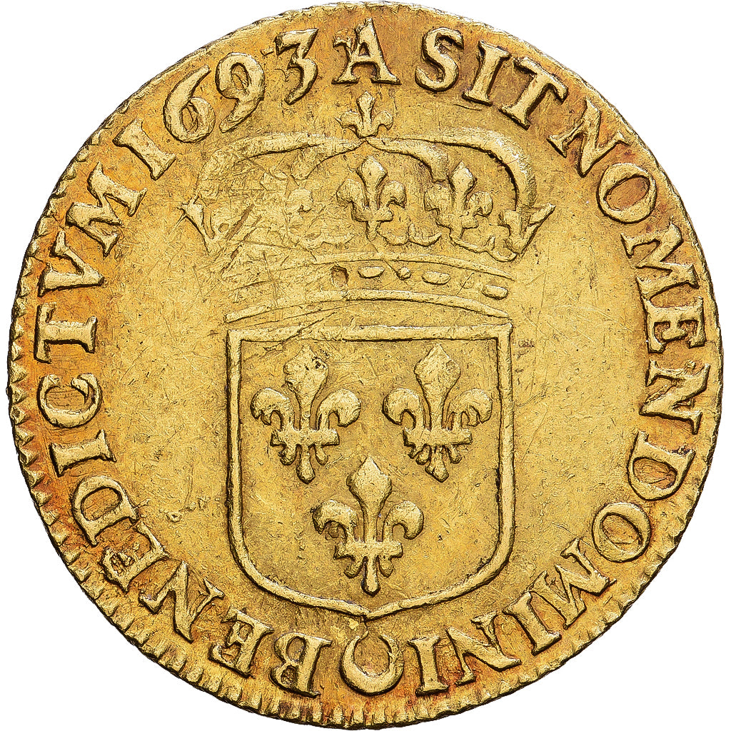 Francia, Louis XIV, Louis d'or à l'écu, 1693, Paris, Oro, MBC, Gadoury:250