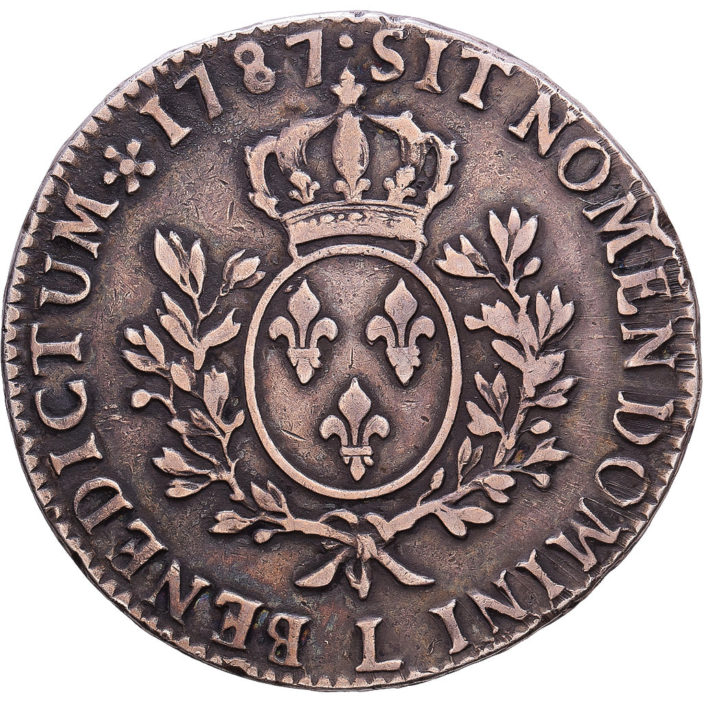 Francia, Louis XVI, Ecu aux branches d'olivier, 1787, Bayonne, Plata, MBC