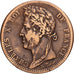 France, Charles X, 10 Centimes, 1827, La Rochelle, Bronze, EF(40-45)