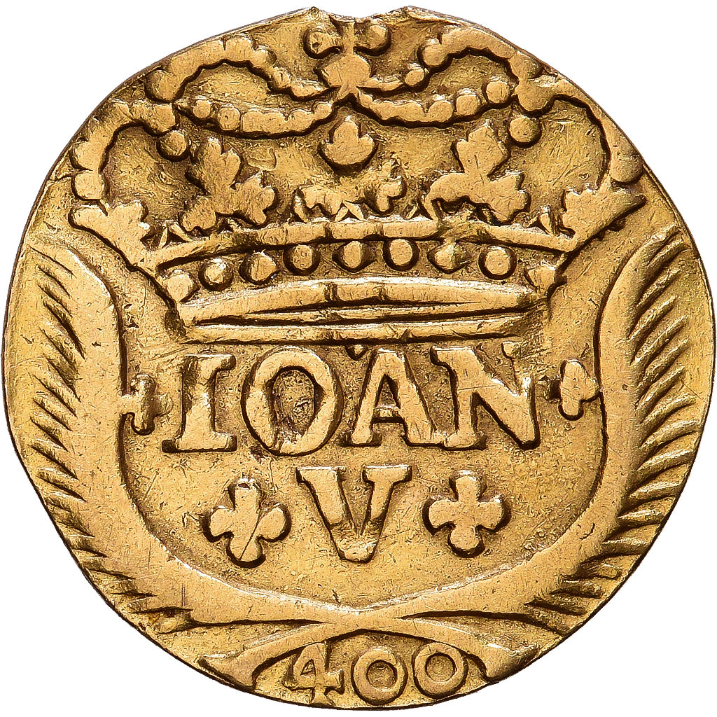 Portugal, John V, 400 Reis, 1741, Lisbon, Goud, FR+, KM:201