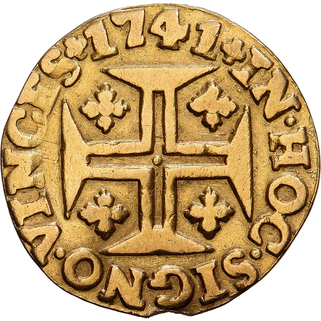 Portugal, John V, 400 Reis, 1741, Lisbon, Goud, FR+, KM:201