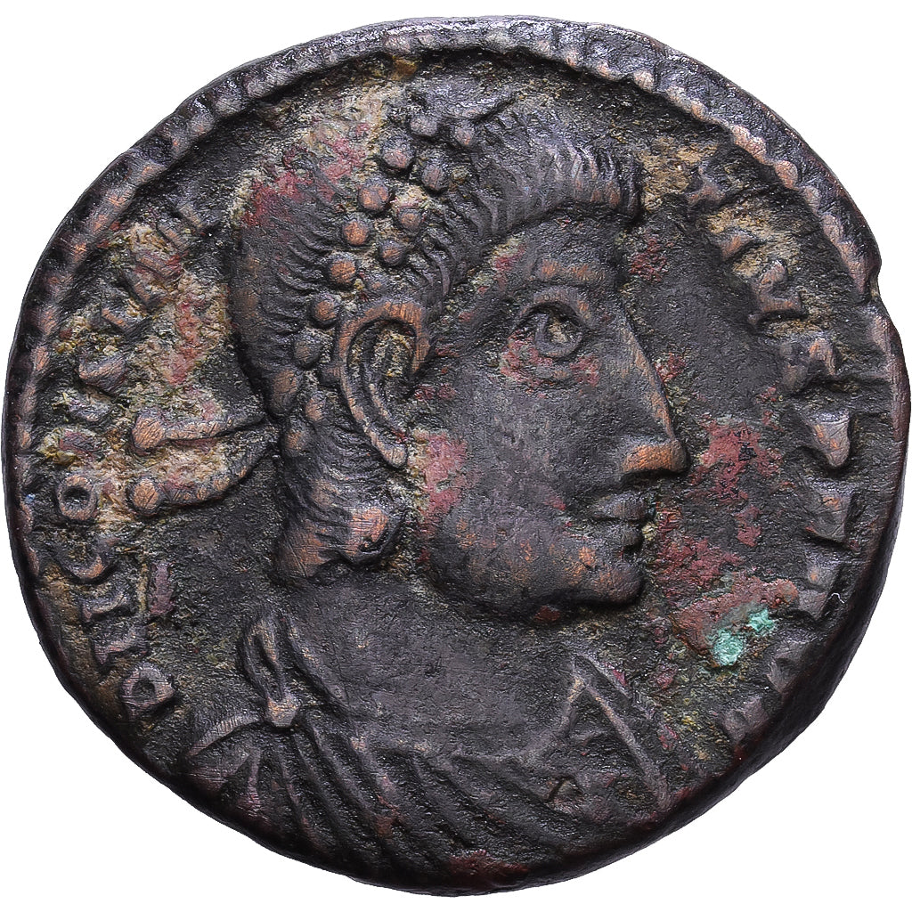 Roman Empire, Constantius II, Maiorina, 350, Siscia, Brązowy, EF(40-45)