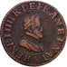 França, Henri IV, Double Tournois, 1604, Paris, Bronze, EF(40-45), Gadoury:538