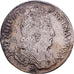 Francia, Louis XIV, 1/10 Écu aux 3 couronnes, 1713, Montpellier, Plata, BC+