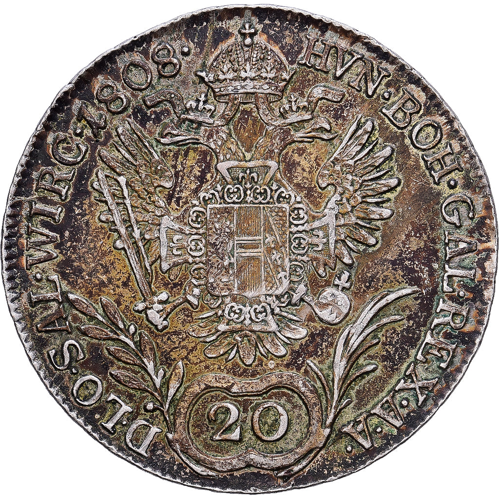 Austria, Franz I, 20 Kreuzer, 1808, Vienna, Silver, EF(40-45), KM:2141