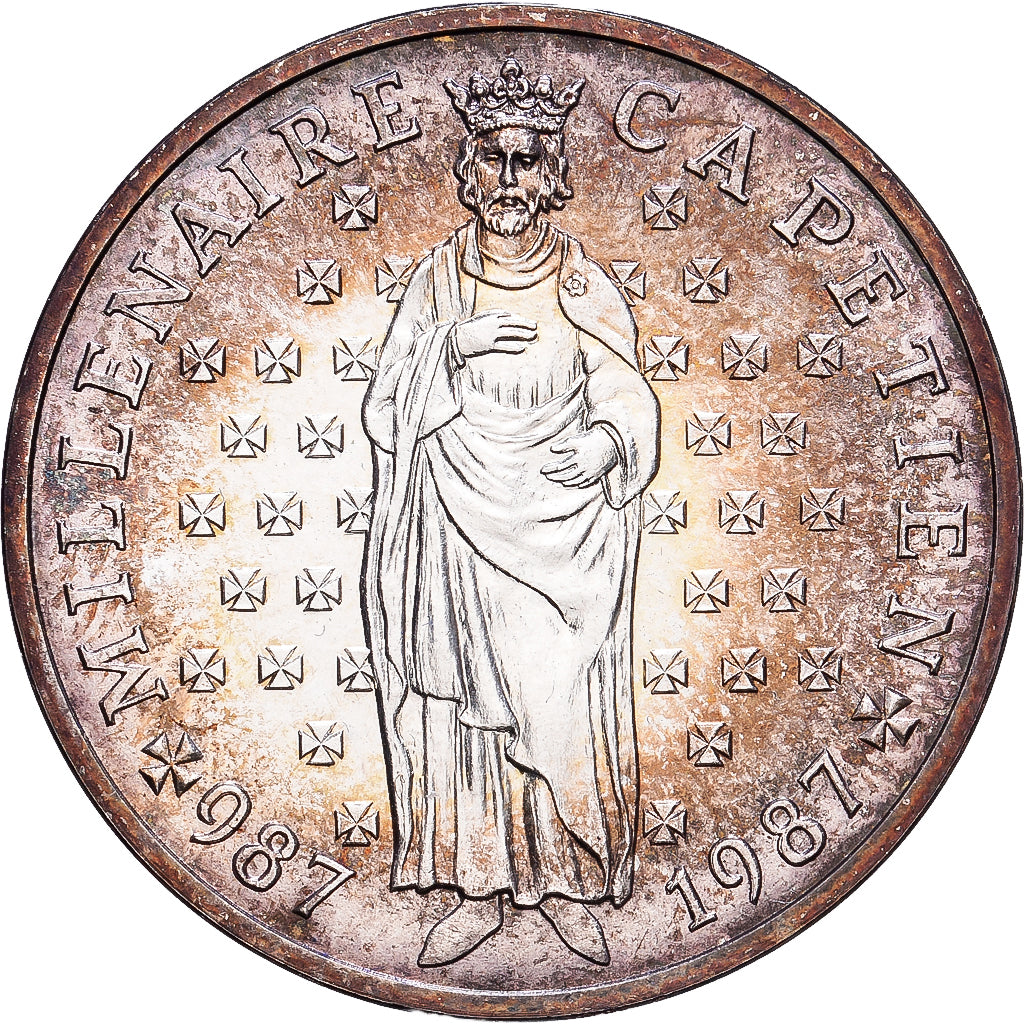 Francia, 10 Francs, 1987, MDP, MILLÉNAIRE CAPÉTIEN 1987, Argento, SPL