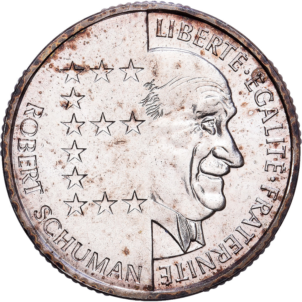 France, 10 Francs, Robert Schuman, 1986, MDP, BU, Silver, MS(63), Gadoury:825