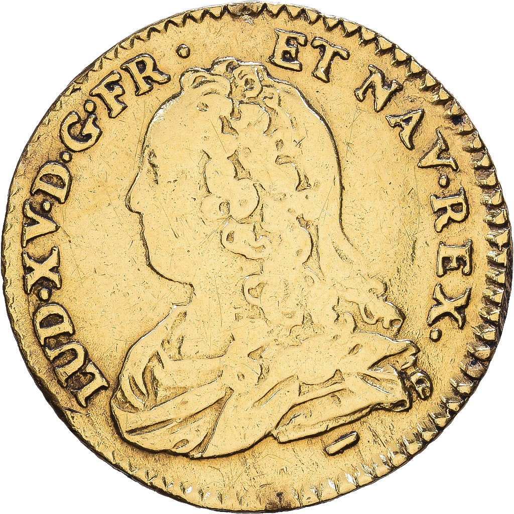 France, Louis XV, 1/2 Louis d'or aux lunettes, 1726, Lille, Gold, VF(30-35)