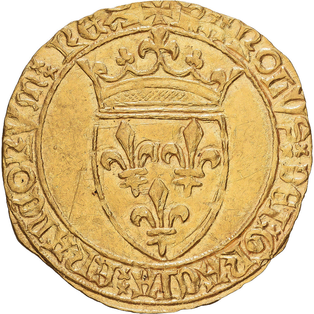 Francia, Charles VI, Ecu d'or, 1385, Oro, MBC+, Duplessy:369A