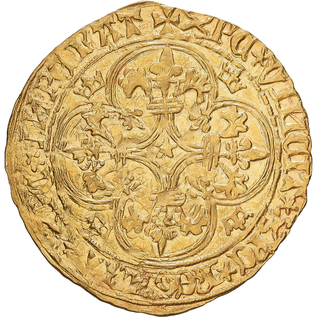 Francia, Charles VI, Ecu d'or, 1385, Oro, MBC+, Duplessy:369A