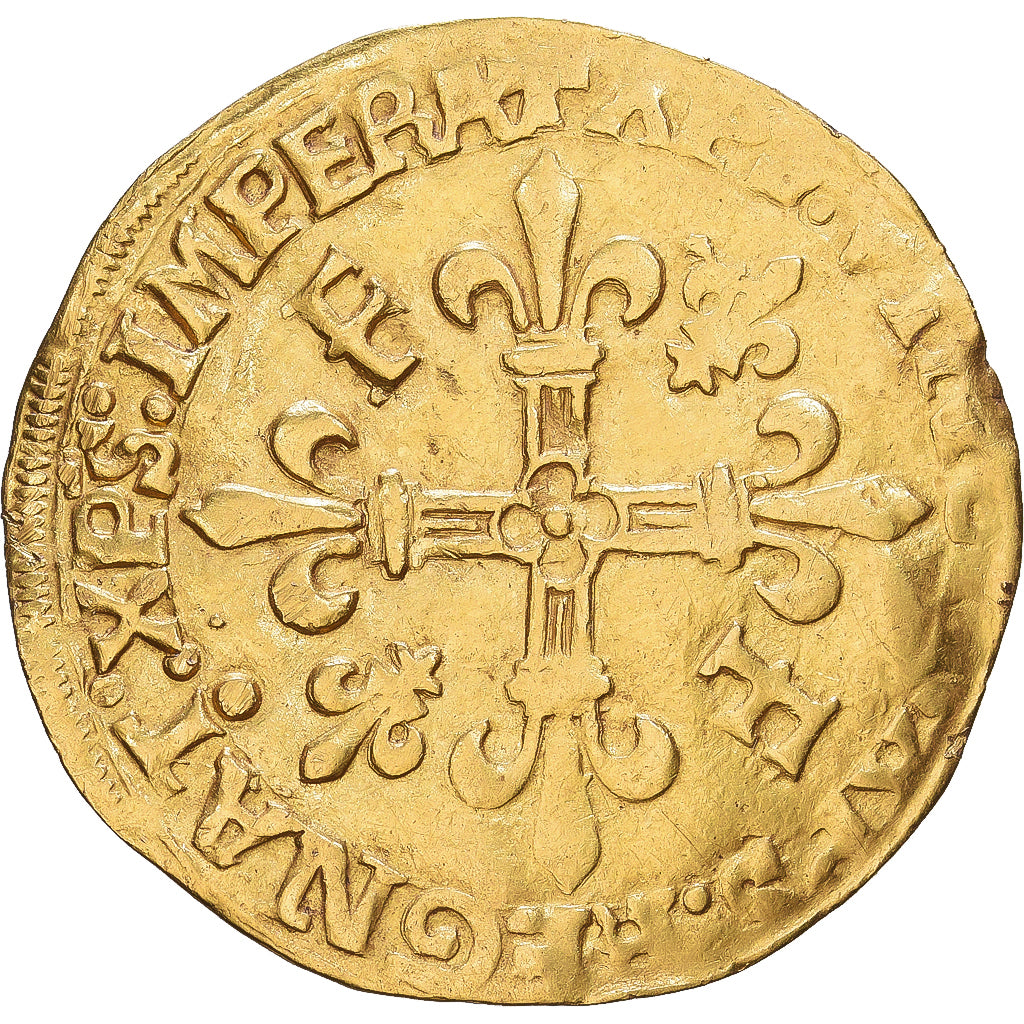 France, François Ier, Écu d'or au soleil, 1519, Paris, 5e type, Or, TB+