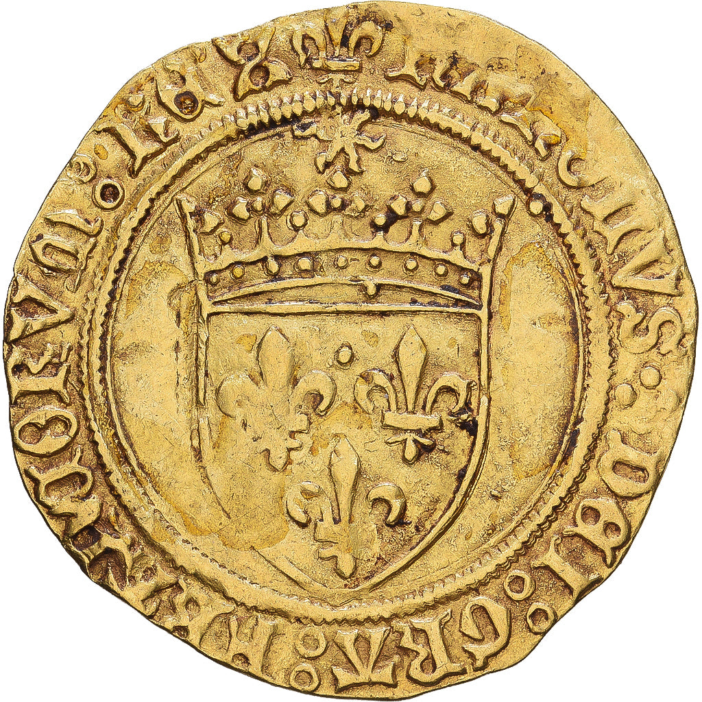Francja, Charles VIII, Écu d'or au soleil, 1494, Montpellier, Złoto