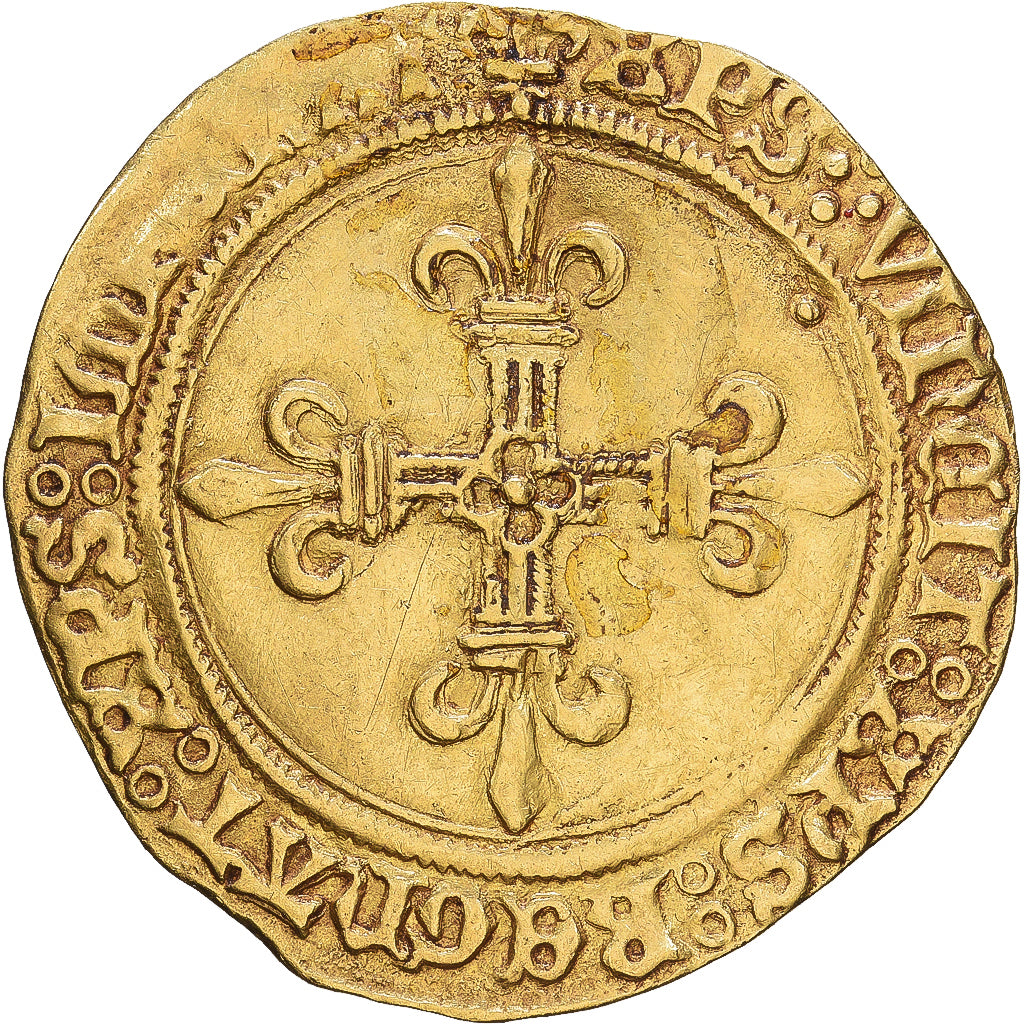 Francja, Charles VIII, Écu d'or au soleil, 1494, Montpellier, Złoto