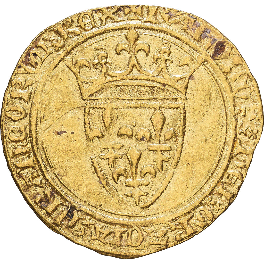 Francia, Charles VI, Ecu d'or, 1423, Angers, Oro, MBC