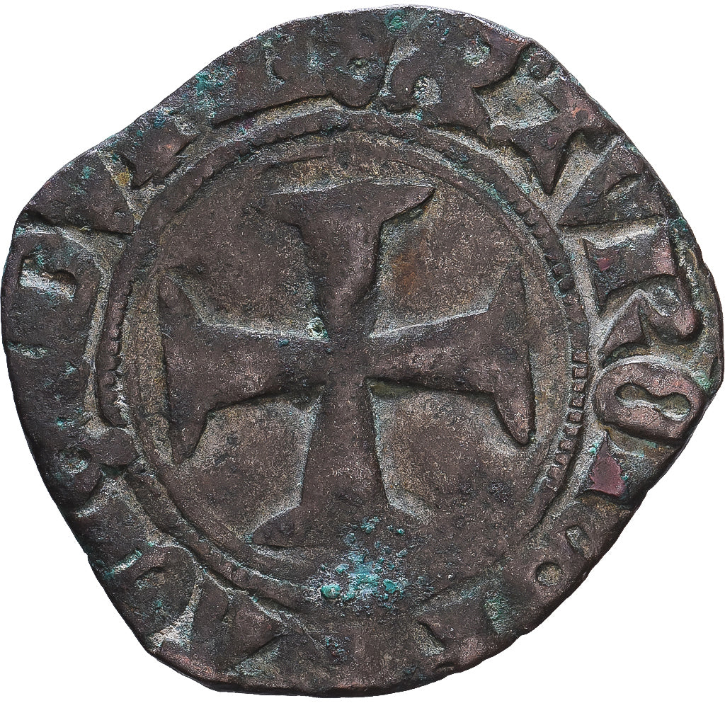Frankreich, Charles VI, Double Tournois, 1421, Paris, Billon, S+, Duplessy:401