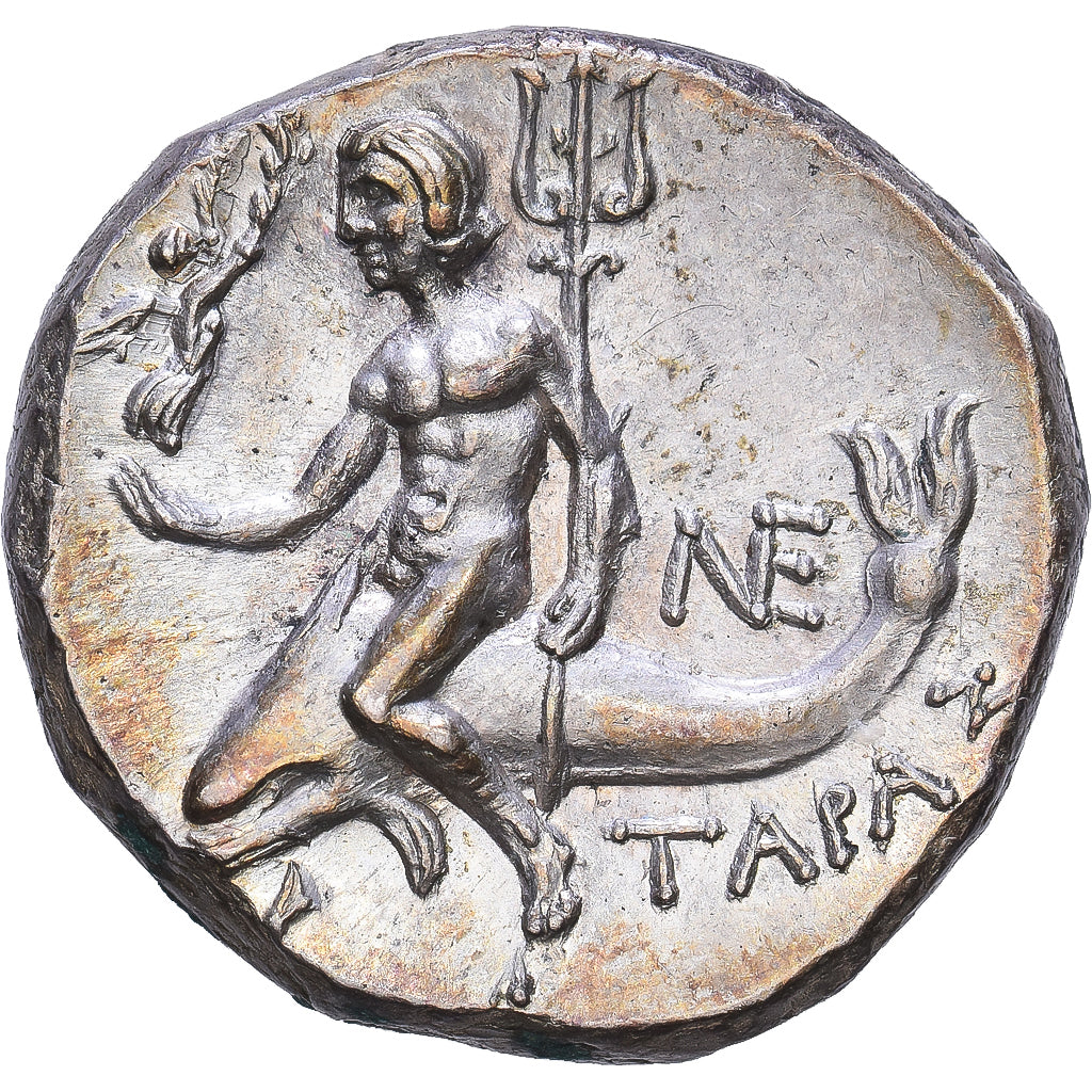 Calabria, Nomos, 240-228 BC, Tarentum, Kallikrates, Plata, EBC+