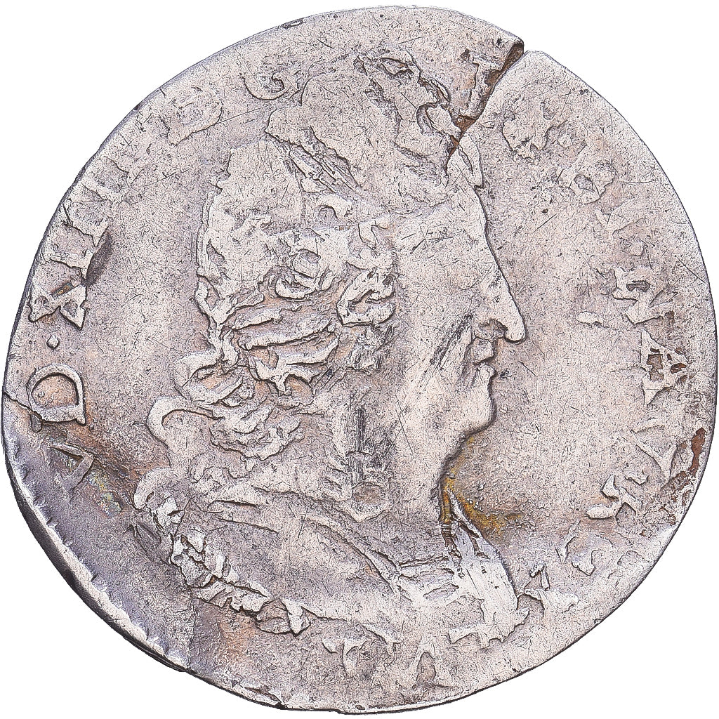 France, Louis XIV, 1/20 Ecu, aux trois couronnes, 1711, Toulouse,Ancient forgery