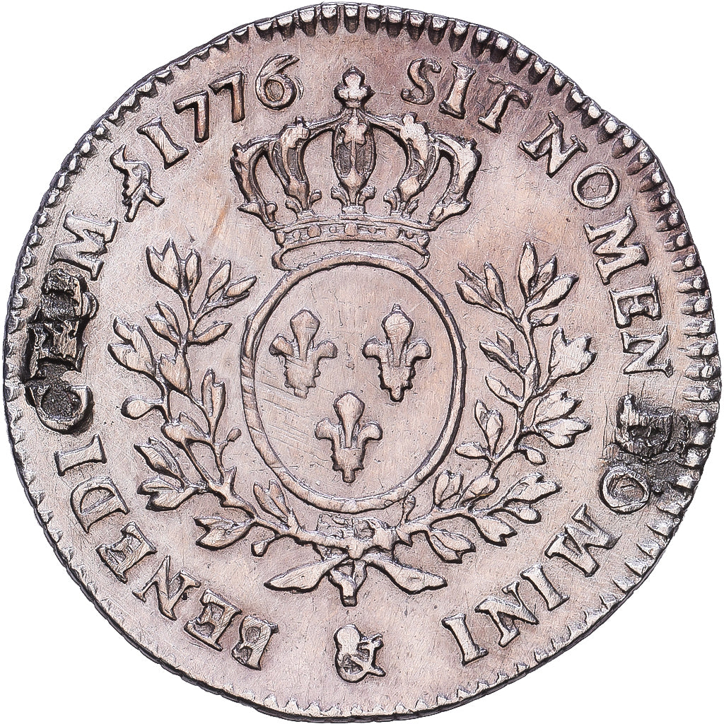 Francja, Louis XVI, 1/5 Écu aux branches d'olivier, 1776, Aix, Srebro