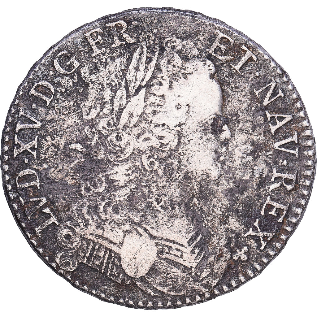France, Louis XV, Écu de France-Navarre, 1718, Tours, Silver, VF(20-25)