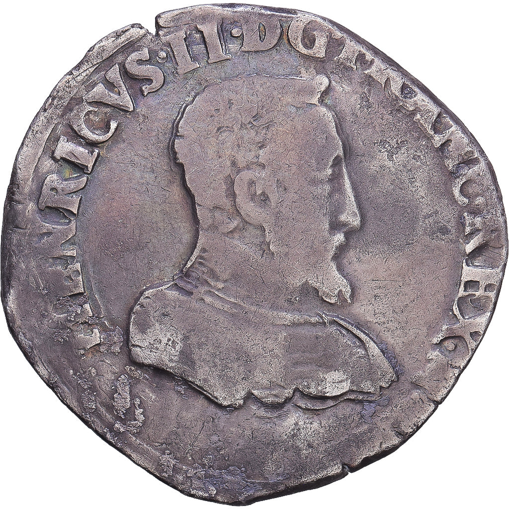 France, Henri II, Teston à la tête nue, 1560, Lyon, Argent, TB, Gadoury:373a