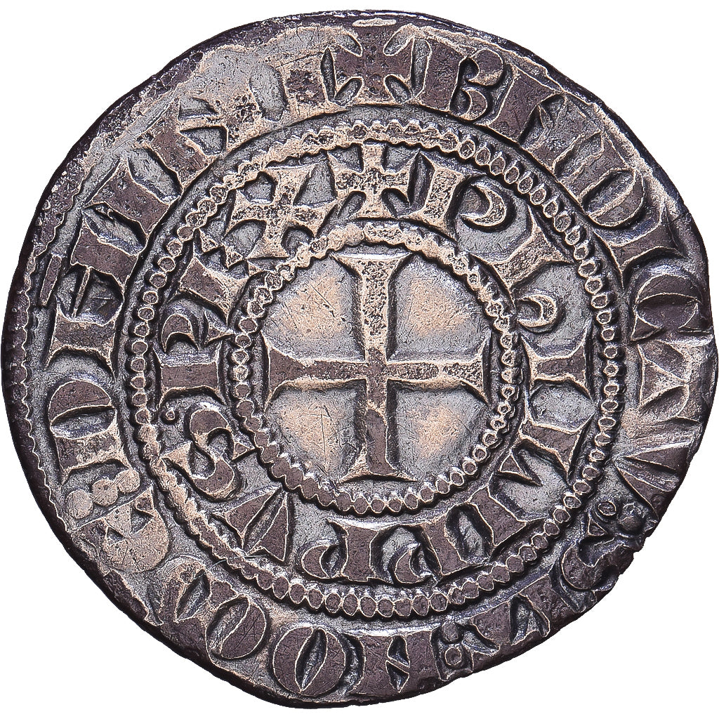Frankrijk, Philippe IV le Bel, Maille Tierce, à l'O rond, 1306, Zilver, PR