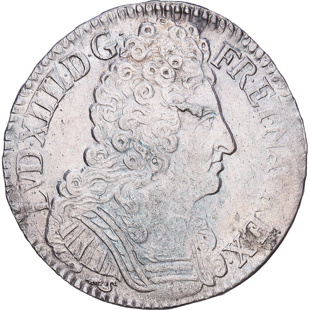 Francja, Louis XIV, Ecu aux 3 couronnes, 1709, Rouen, Srebro, AU(50-53)