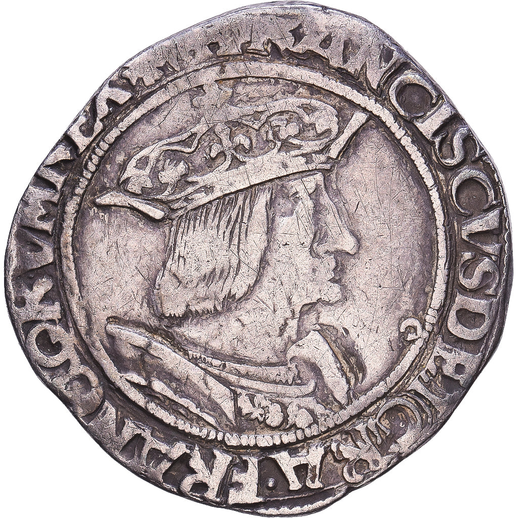 France, François Ier, Teston, Before 1540, Lyon, 10th type, Silver, VF(30-35)