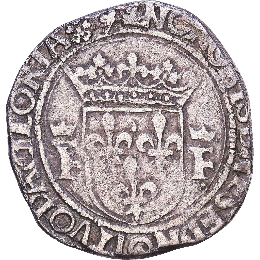 France, François Ier, Teston, Before 1540, Lyon, 10th type, Silver, VF(30-35)