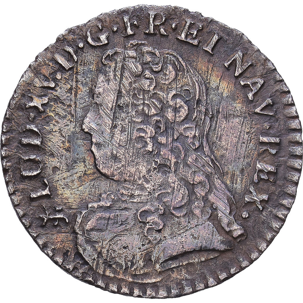 Francia, Louis XV, 1/20 Ecu aux branches d'olivier, 1734, Nantes, Plata, BC+