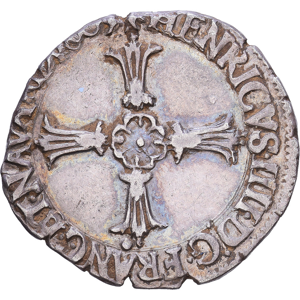France, Henri IV, 1/8 Ecu, 1607, Nantes, Silver, VF(30-35), Gadoury:582