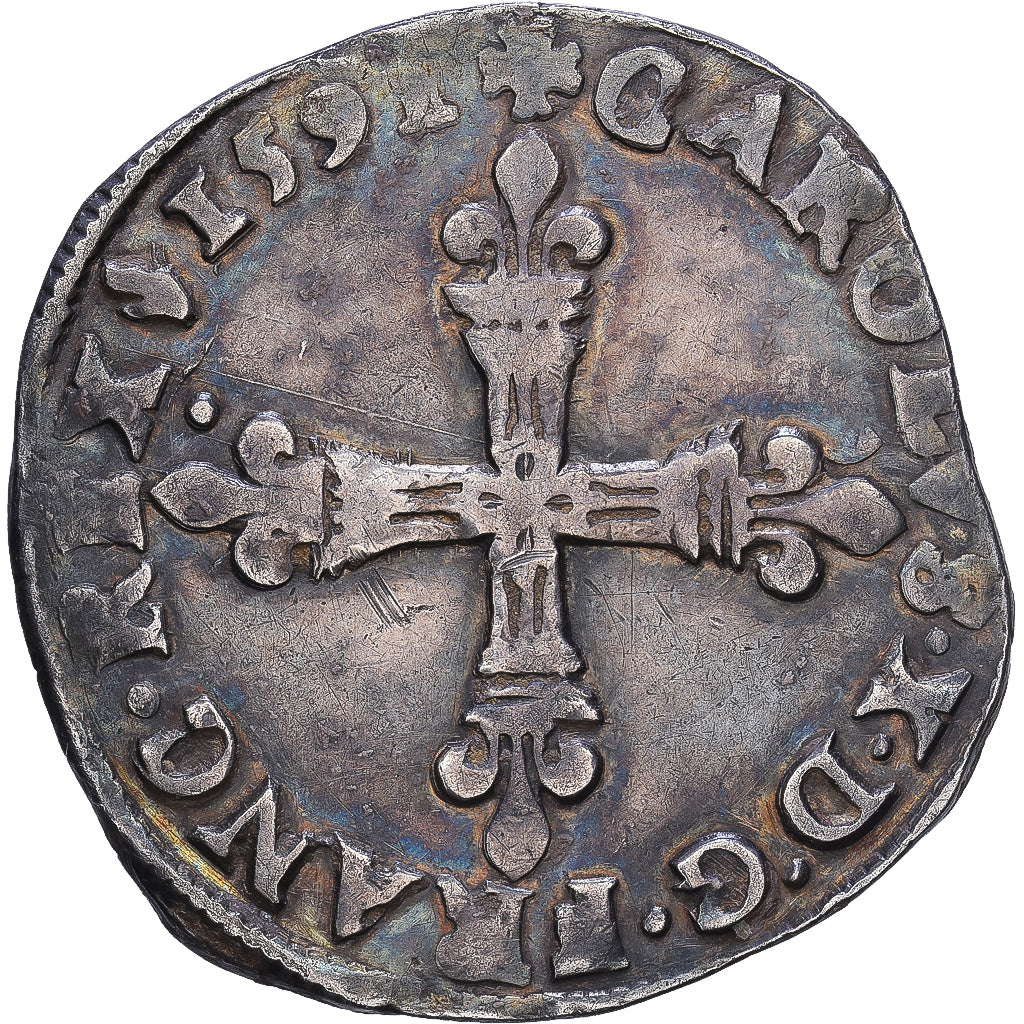 Frankreich, Charles X, 1/4 Ecu, 1591, Paris, Silber, S+, Gadoury:521