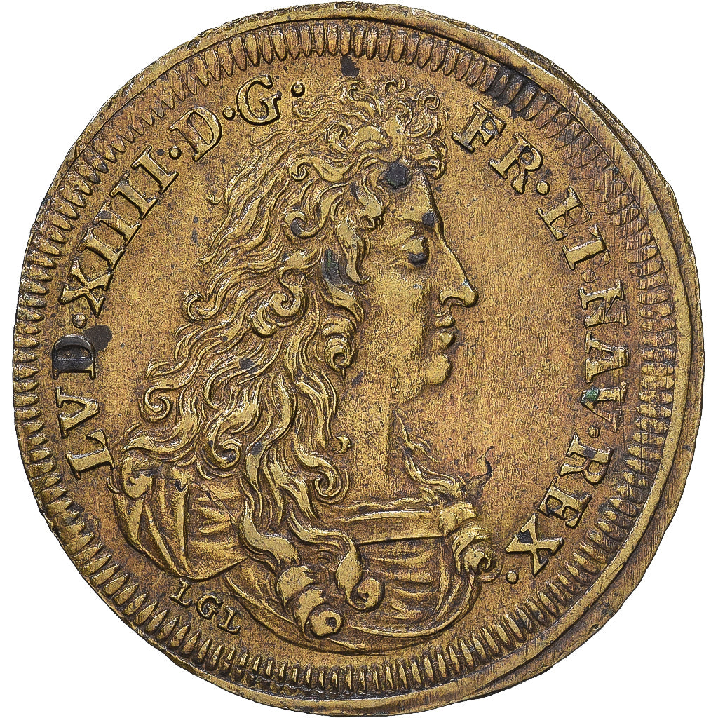 France, Token, Louis XIV, Paix de Ratisbonne, Brass, AU(50-53)