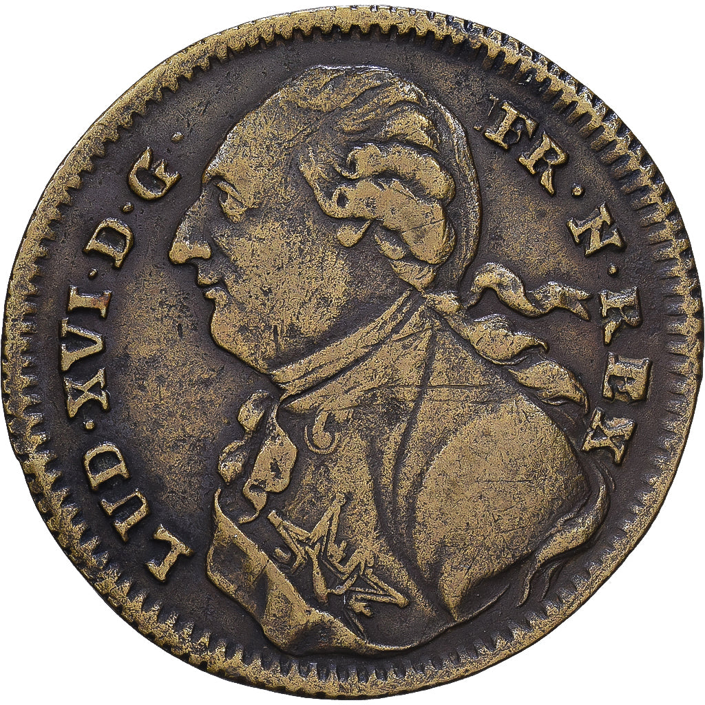 Frankreich, betaalpenning, Louis XVI, Statue de Louis XV à Bordeaux, 1790