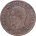 Frankreich, Napoleon III, 2 Centimes, 1855, Lyon, Bronze, S, Gadoury:104