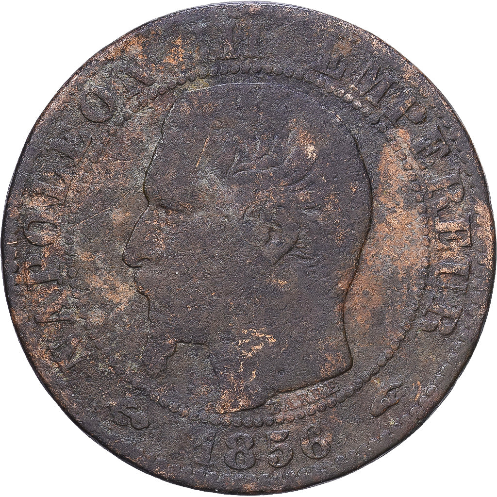 Frankrijk, Napoleon III, 5 Centimes, 1856, Paris, Bronzen, FR, Gadoury:152