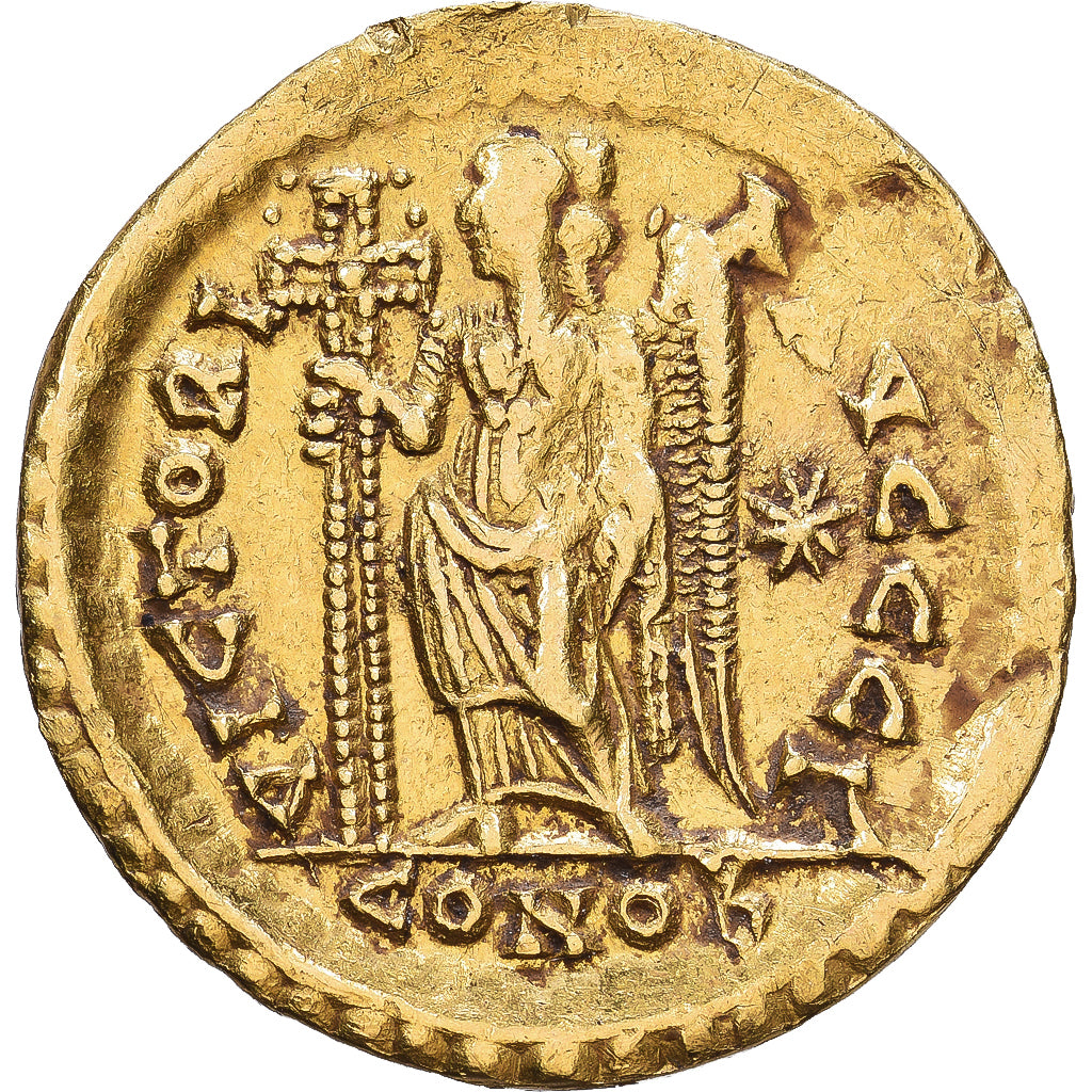 Roman Empire, Marcian, Solidus, 450-457, Constantinople, Złoto, VF(20-25)