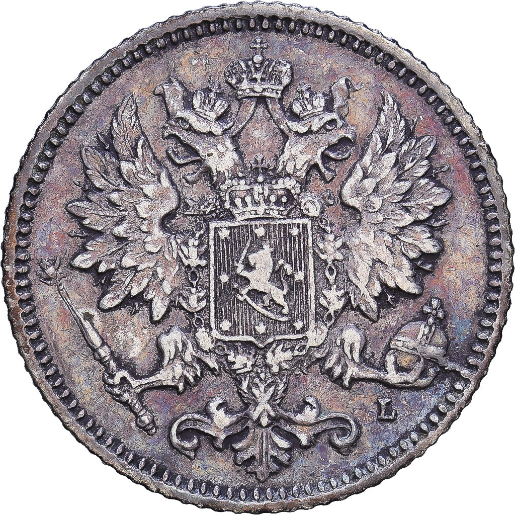 Finnland, Alexander III, 25 Penniä, 1890, Helsinki, Silber, SS, KM:6