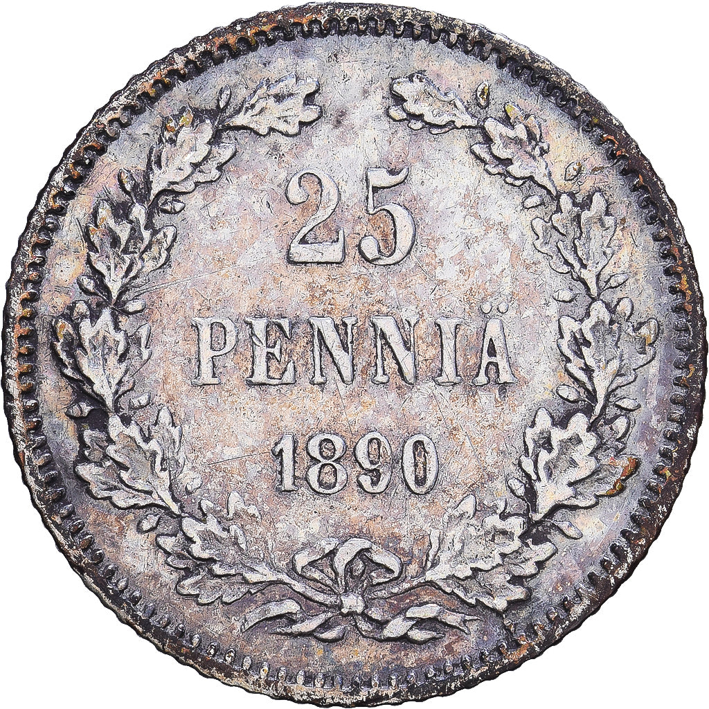 Finnland, Alexander III, 25 Penniä, 1890, Helsinki, Silber, SS, KM:6