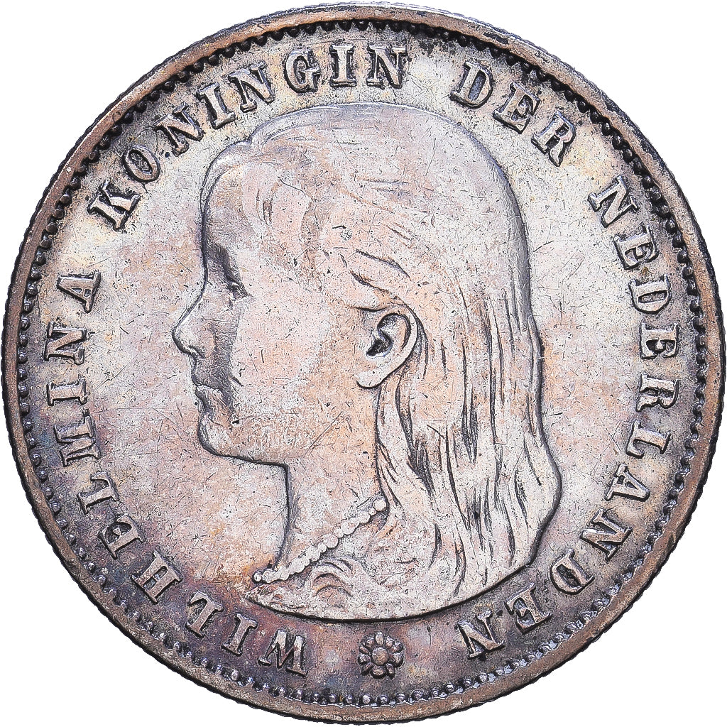 Pays-Bas, Wilhelmina I, 25 Cents, 1894, Utrecht, Argent, TB, KM:115