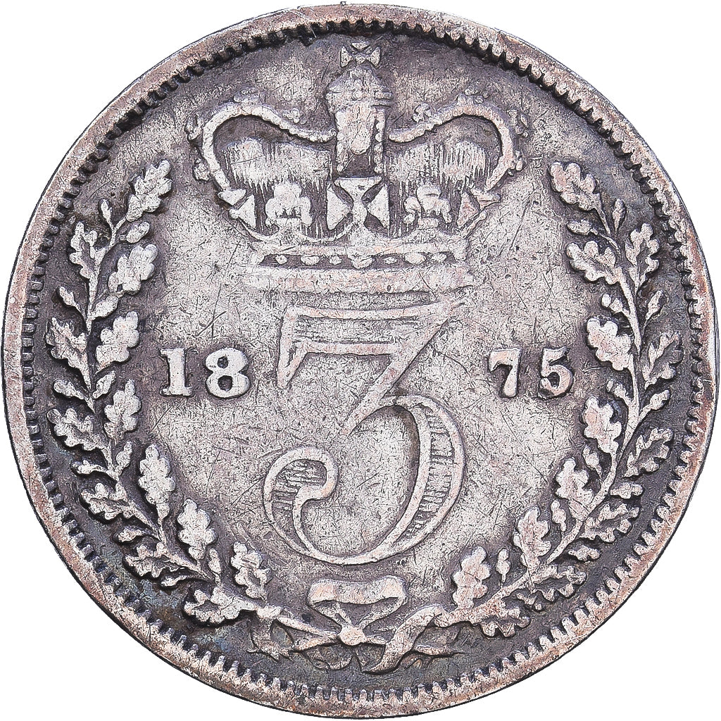Großbritannien, Victoria, 3 Pence, 1875, London, Silber, S, KM:730