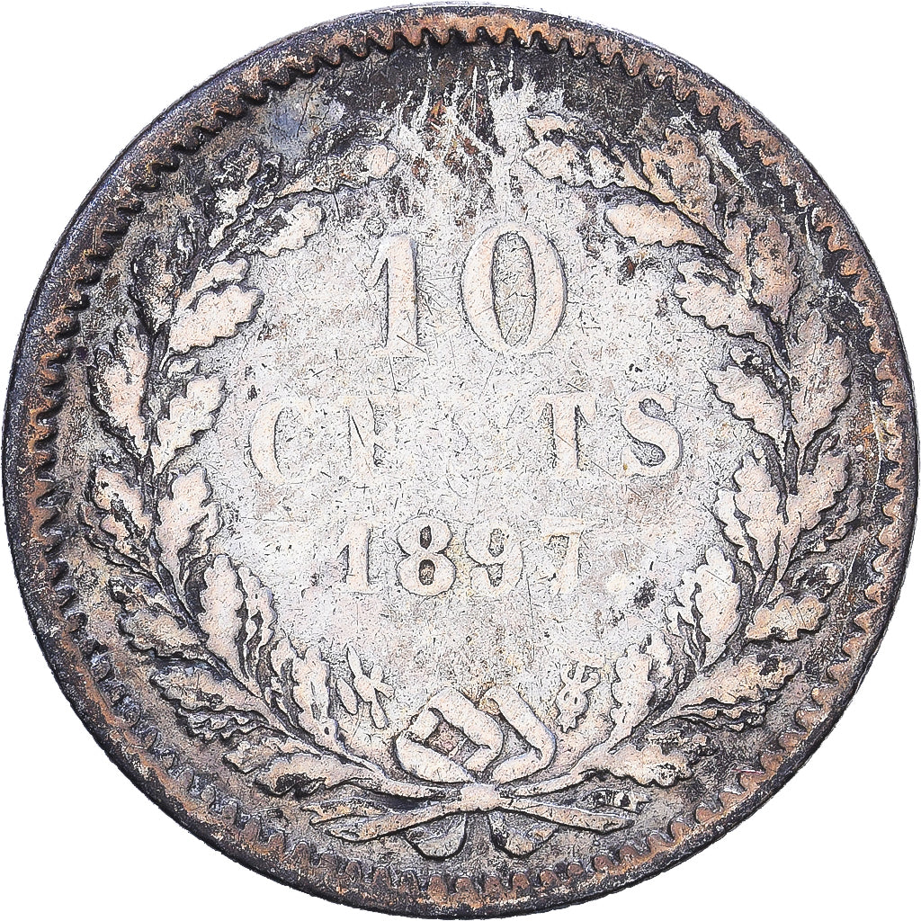 Niederlande, Wilhelmina I, 10 Cents, 1897, Utrecht, Silber, SGE+, KM:116