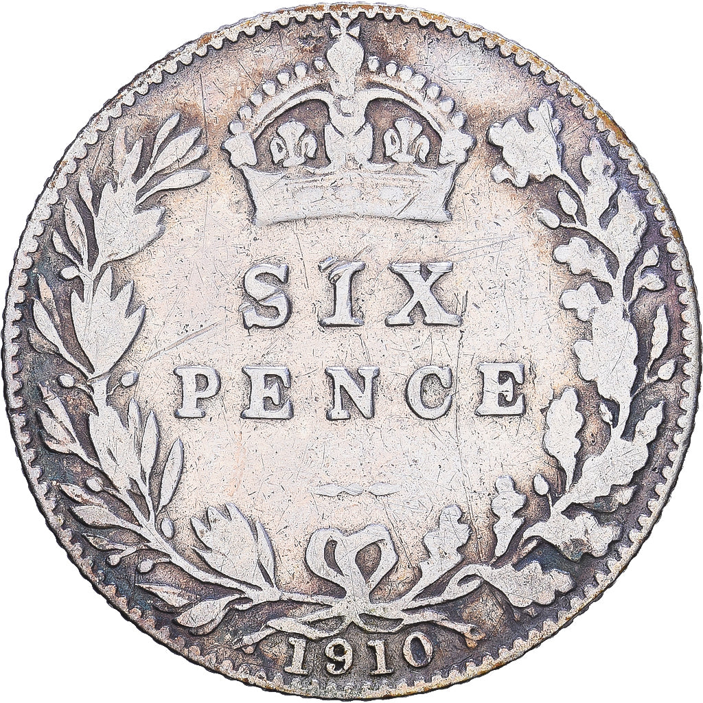 Great Britain, Edward VII, 6 Pence, 1910, London, Silver, VF(20-25), KM:799