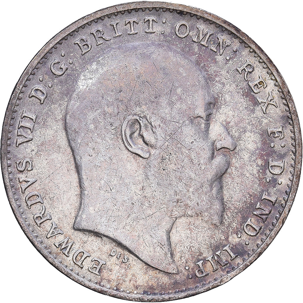 Groot Bretagne, Edward VII, 3 Pence, 1910, London, Zilver, FR+