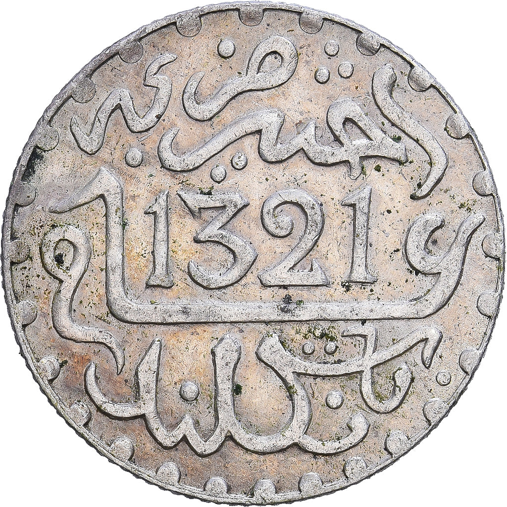 Marokko, 'Abd al-Aziz, 1/2 Dirham, 1903/AH1321, London, Zilver, ZF