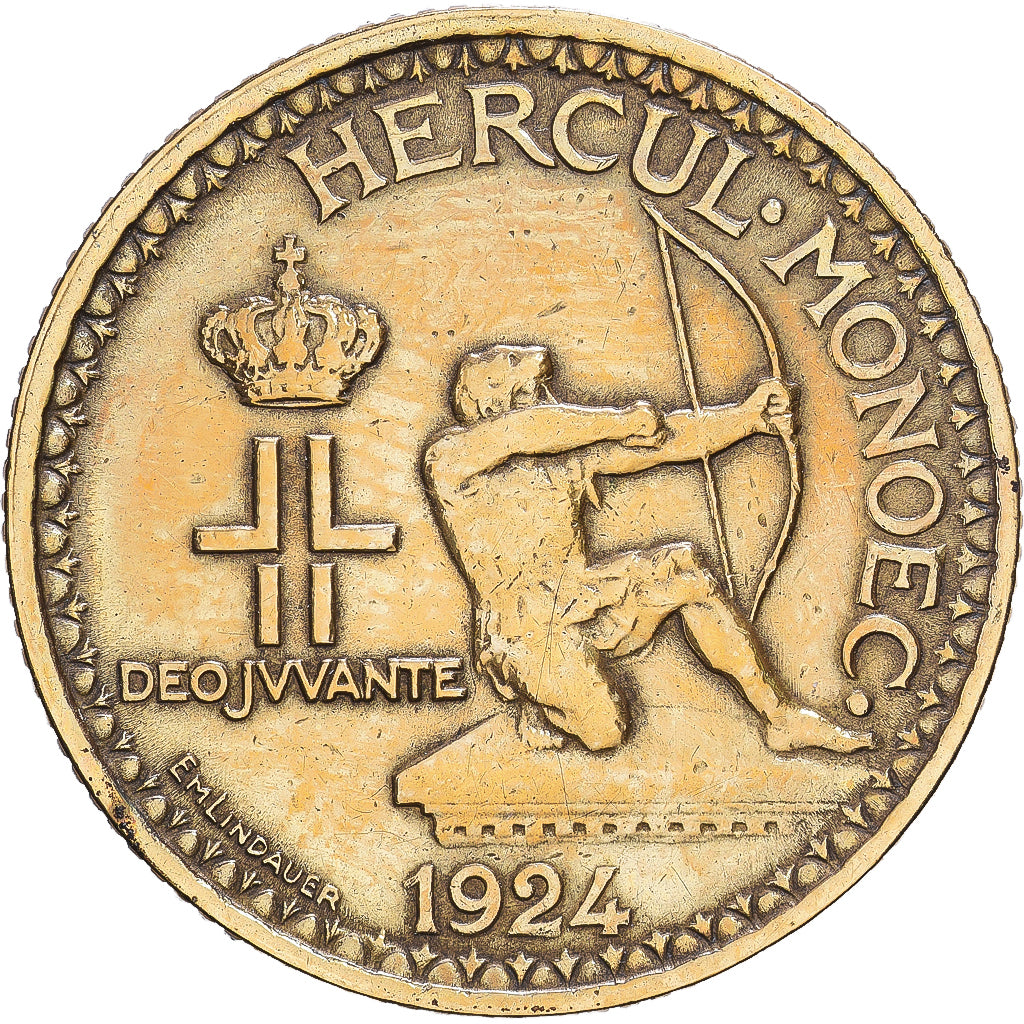 Monaco, Louis II, 2 Francs, Crédit foncier de Monaco, 1924, Poissy