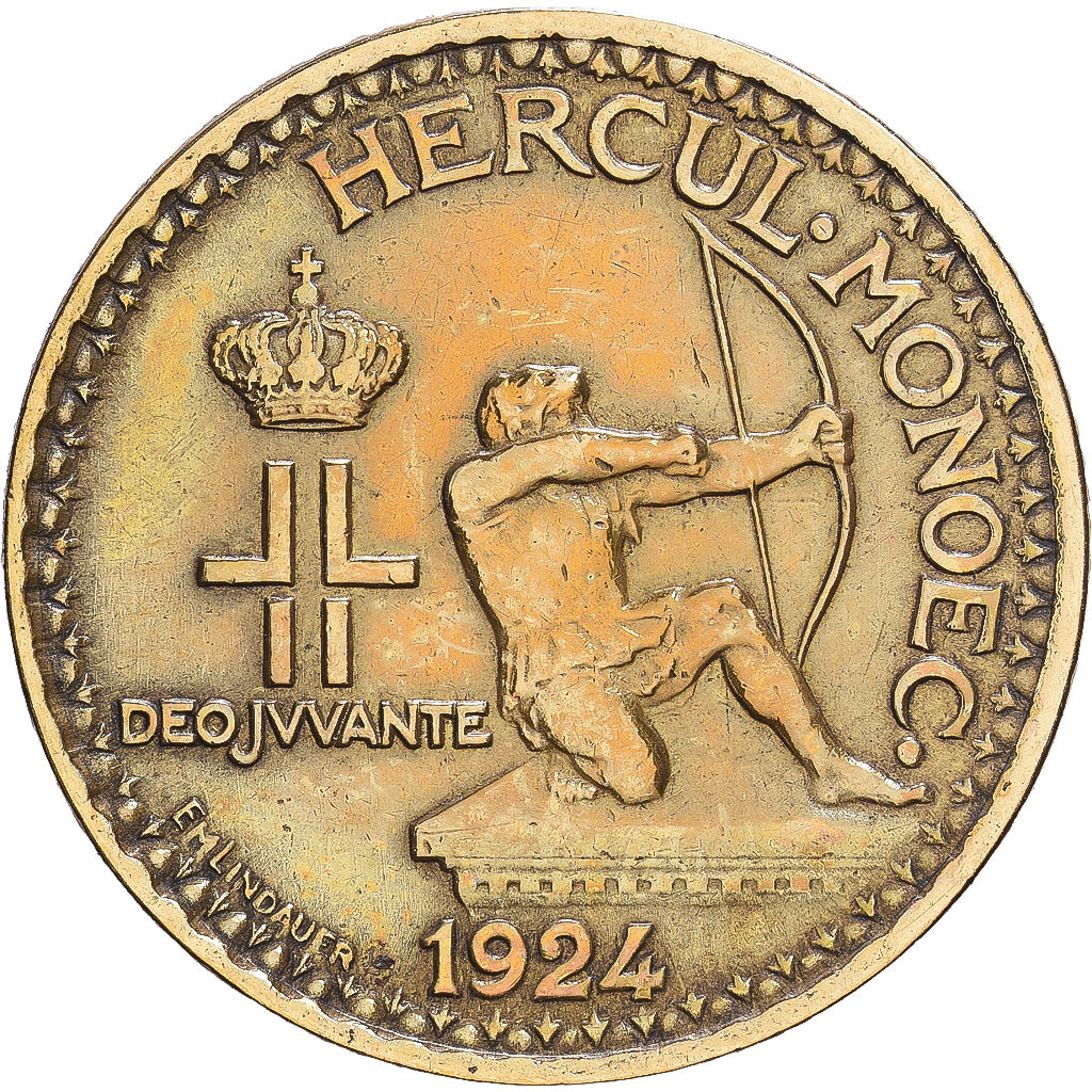 Monaco, Louis II, 1 Franc, Crédit foncier de Monaco, 1924, Poissy