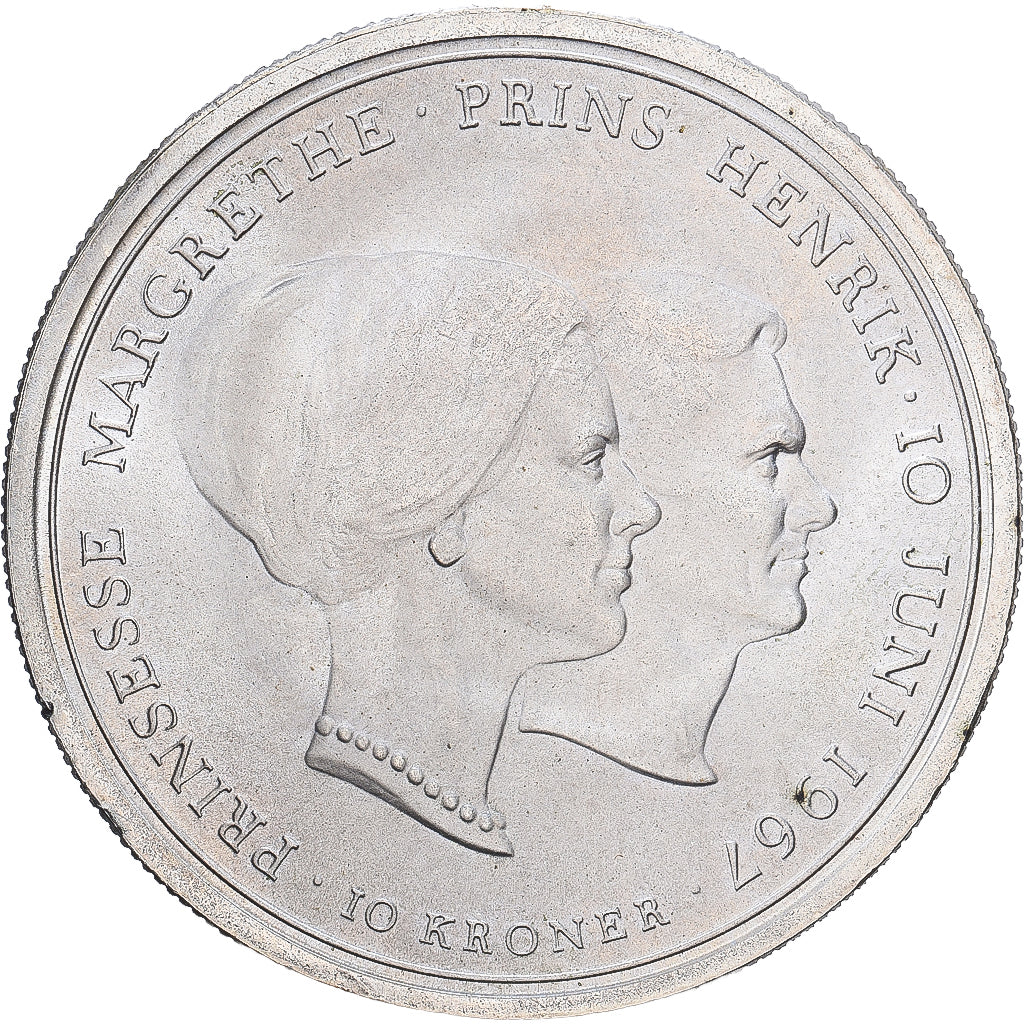 Dänemark, Frederik IX, 10 Kroner, 1967, Copenhagen, Margrethe and Henrik
