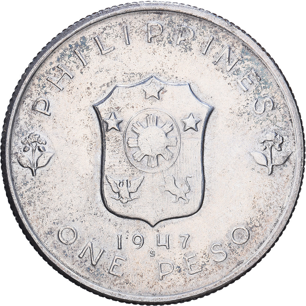 Philippines, 1 Peso, 1947, San Francisco, Silver, AU(55-58), KM:185