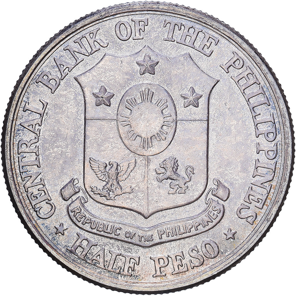 Philippines, 1/2 Peso, José Rizal, 1961, San Francisco, Silver, AU(50-53)